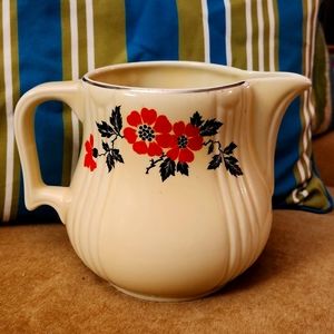 Vintage Hall China Red Poppy Water Jug Pitcher